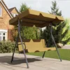 主图1 Skandiquip Outdoor Patio Swing Chair with Adjustable Canopy, Heavy Duty Swing Glider with Stable Stand, Suitable for Deck, Lawn, Backyard, Porch