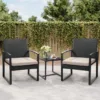 主图1 Skandiquip 3-Piece Outdoor Rattan Bistro Set, All-Weather Wicker Patio Conversation Set with Soft Cushions & Side Coffee Table, Perfect for Balcony, Porch, Garden, PoolsideGrey, Grey