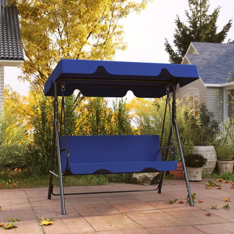 主图3 Skandiquip Outdoor Patio Swing Chair with Adjustable Canopy, Heavy Duty Swing Glider with Stable Stand, Suitable for Deck, Lawn, Backyard, Porch