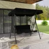 主图3 Skandiquip Outdoor Patio Swing Chair with Adjustable Canopy, Heavy Duty Swing Glider with Stable Stand, Suitable for Deck, Lawn, Backyard, Porch