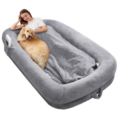 Human Dog Bed for Adults, 46 x 10 x 76 Long Human Size Dog Bed, Removable Cover, Orthopedic Design