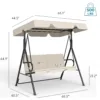 尺寸 Skandiquip Outdoor Patio Swing Chair with Adjustable Canopy, Heavy Duty Swing Glider with Stable Stand, Suitable for Deck, Lawn, Backyard, Porch