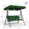 尺寸 Skandiquip Outdoor Patio Swing Chair with Adjustable Canopy, Heavy Duty Swing Glider with Stable Stand, Suitable for Deck, Lawn, Backyard, Porch