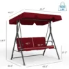 尺寸 Skandiquip Outdoor Patio Swing Chair with Adjustable Canopy, Heavy Duty Swing Glider with Stable Stand, Suitable for Deck, Lawn, Backyard, Porch
