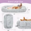 尺寸 Skandiquip 71x43x10 Human Dog Bed, Orthopedic Washable Non-Slip Lounger for Adults and Large Dogs, Black