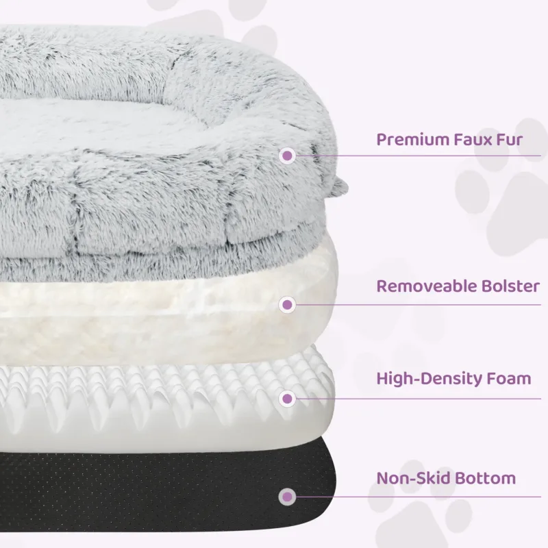 细节3 Skandiquip 71x43x10 Human Dog Bed, Orthopedic Washable Non-Slip Lounger for Adults and Large Dogs, Black
