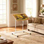 Rolling Jigsaw Puzzle Table with Wheels, Adjustable Height, Pneumatic Tilt, Extra Large for 1500 Pieces, Portable Puzzle Cart,