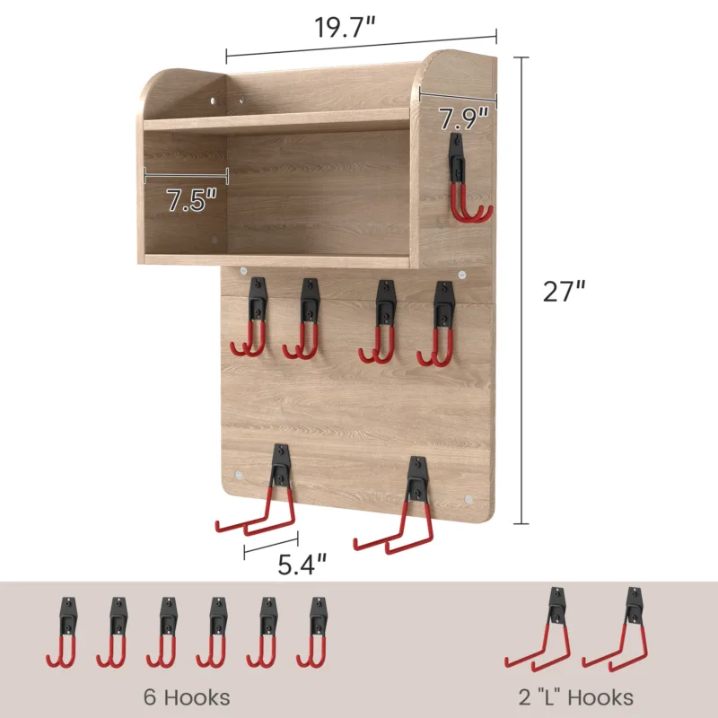 Skandiquip Home Gym Organizer, Yoga Mat Storage Rack, Wall Mounted Peloton Accessories Shelf, Large Capacity for Shoes, Yoga Mats, Clothes, Towels, Gym Equipment