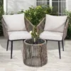 主图 (1) Skandiquip 3-Piece All-Weather Wicker Conversation Rattan Bistro Set, Patio Furniture with Glass Table for Outdoor Balcony Backyard Porch