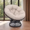 主图2 (1) Skandiquip 44" Oversized Papasan Chair with 360° Swivel with Cushion, Sturdy Frame for Indoor & Outdoor