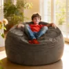 Skandiquip 3.5ft Bean Bag Chair for Adults & Kids, Memory Foam Filled, Washable Suede Fabric, Sturdy Zipper for Home, Den, Dorm