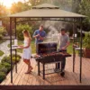 Skandiquip 8' x 5' Outdoor Grill Gazebo, Heavy Duty Double Tier Vented BBQ Canopy, Waterproof Sunproof Patio Barbecue Shelter for Backyard, Garden, Lawn & Outside Use