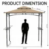 Skandiquip 8' x 5' Outdoor Grill Gazebo, Heavy Duty Double Tier Vented BBQ Canopy, Waterproof Sunproof Patio Barbecue Shelter for Backyard, Garden, Lawn & Outside Use