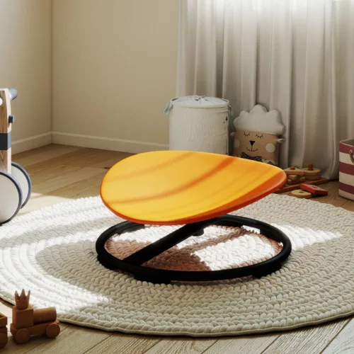 橙色1 (1) Skandiquip 360° Spinning Sensory Chair, 220 LBS Heavy Duty,Non-Slip Stable Base,Comfort Seat for Kids