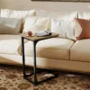 Skandiquip 24" Shaped End Table, Side Table for Sofa Couch Bed, Metal Frame Ideal for Living Room Bedroom