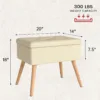浅黄尺寸 (1) Skandiquip Extra Wide Round Storage Ottoman 26.3" Velvet Upholstered Foot Stool with Removable Lid for Living Room Makeup Room Bedroom