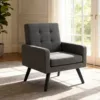 深灰 (1) Skandiquip 31" Mid Century Modern Accent Chair, Upholstered Cozy Single Sofa Chair with Solid Legs, Extra Large Seat, 496 Lbs Capacity for Living Room Bedroom