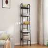 Skandiquip 5-Tier Leaning Ladder Shelf,  Wood and Metal Multifunctional Display Storage Rack for Living Room Bedroom