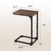 Skandiquip Set of 2 C Shaped End Table,24" Side Table with Metal Frame,Suitable for Sofa Couch Bed,Dark Brown Living Room Bedroom