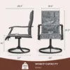 灰色尺寸 (1) Skandiquip 4 Pieces Patio Swivel Rocking Chairs, Padded Textilene Mesh Rustproof Steel Frame, All Weather Outdoor Dining Chairs for Lawn Garden Backyard Deck
