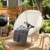 Skandiquip 55" Macrame Hanging Swinging Hammock Chair, Premium Handwoven Macrame with Oversized Cushion, for Porch, Balcony & Bedroom