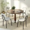 Skandiquip Set of 4 Stackable Dining Chairs,Dense Foam Cushions & Sturdy Steel Frame,400lb Capacity,Upholstered Chair for Kitchen Waiting Room