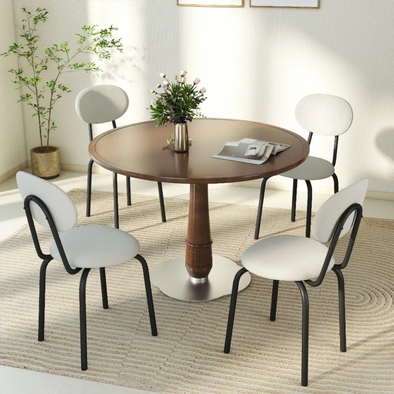 Skandiquip Set of 4 Stackable Dining Chairs,Dense Foam Cushions & Sturdy Steel Frame,400lb Capacity,Upholstered Chair for Kitchen Waiting Room