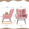 Skandiquip Nursery Rocking Chair, 440 Lbs Weight Capacity, Deep Padded Cotton Seat, Upholstered Glider Rocker with High Backrest, Anti-Tip Safety Design, Ideal for Bedroom Living Room