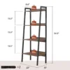 Skandiquip 4-Tier Leaning Ladder Shelf,  Wood and Metal Multifunctional Display Storage Rack for Living Room Bedroom