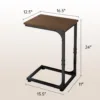 Skandiquip 24" Shaped End Table, Side Table for Sofa Couch Bed, Metal Frame Ideal for Living Room Bedroom