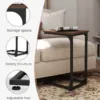 Skandiquip 24" Shaped End Table, Side Table for Sofa Couch Bed, Metal Frame Ideal for Living Room Bedroom