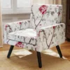 花色 (1) Skandiquip 31" Mid Century Modern Accent Chair, Upholstered Cozy Single Sofa Chair with Solid Legs, Extra Large Seat, 496 Lbs Capacity for Living Room Bedroom