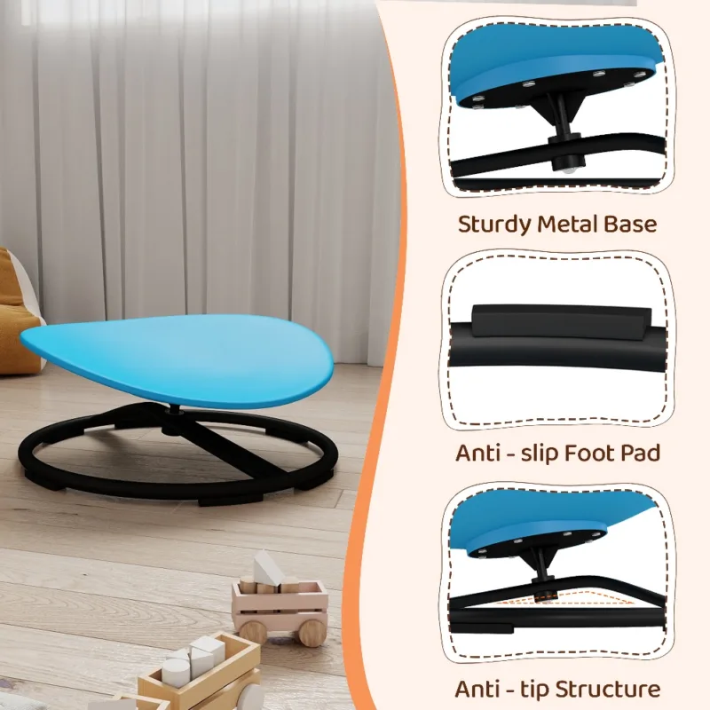 Skandiquip 360° Spinning Sensory Chair, 220 LBS Heavy Duty,Non-Slip Stable Base,Comfort Seat for Kids