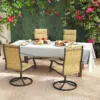 黄色四把 (1) Skandiquip 4 Pieces Patio Swivel Rocking Chairs, Padded Textilene Mesh Rustproof Steel Frame, All Weather Outdoor Dining Chairs for Lawn Garden Backyard Deck