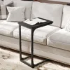 Skandiquip 24" Shaped End Table, Side Table for Sofa Couch Bed, Metal Frame Ideal for Living Room Bedroom